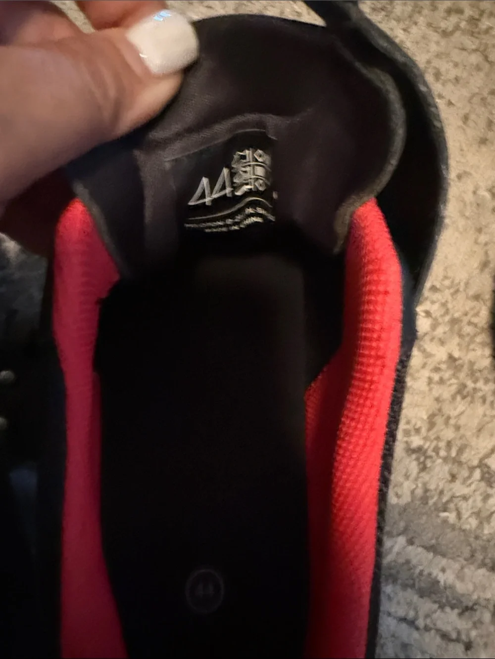 Peloton Black Athletic Cycling Shoes with Red Lining